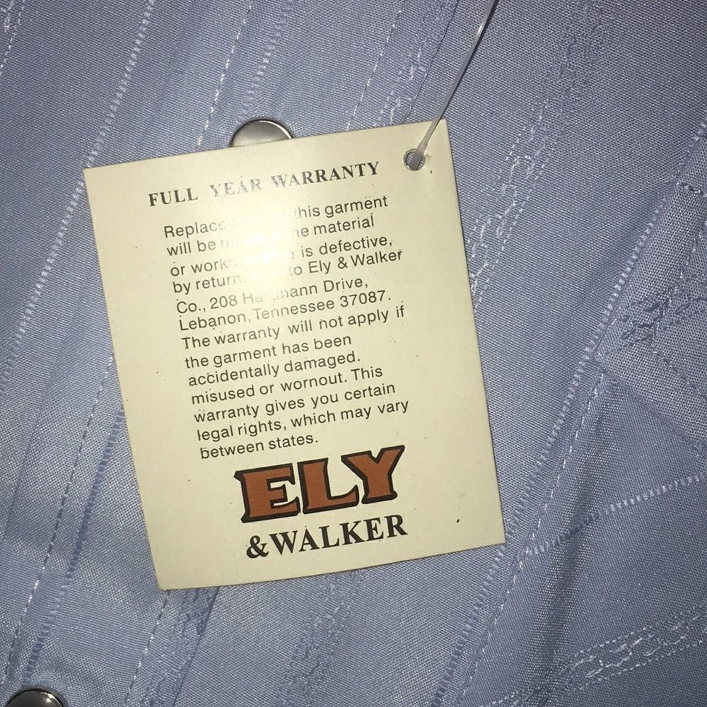 Ely Cattleman Light Blue Western Snap-Front Shirt - Picture 5 of 7